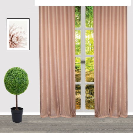 Draperii la oferta - Set draperii Velaria roz pudra catifelat, 2x150x260 cm