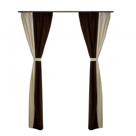 Set draperii Velaria Suet wenge cu ivoire, 2x130x220 cm [1]