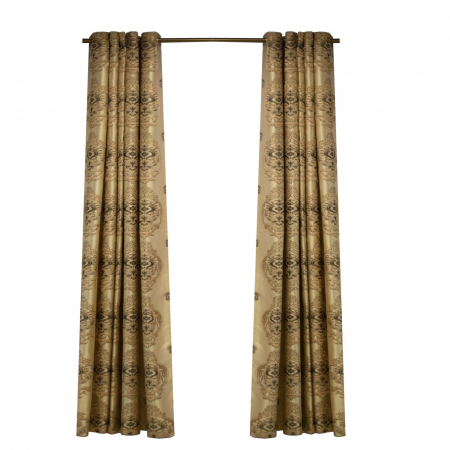 Draperii - Set draperii Velaria tafta baroc crem cu capse, 2x160x260