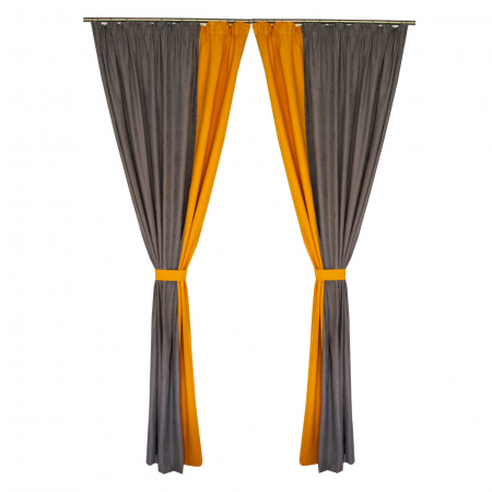 Set draperii Velaria gri-portocaliu, 2*160x260 cm [0]