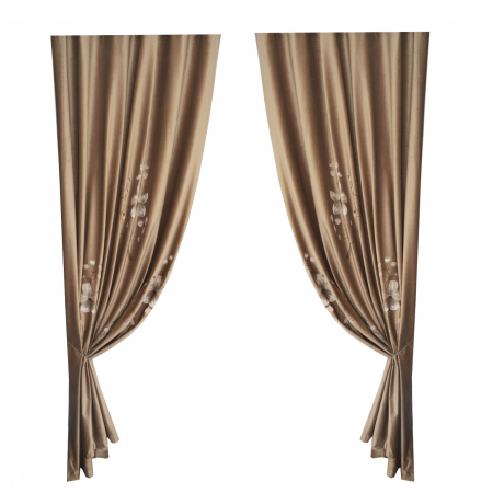 Draperii de lux - Set draperii Velaria catifea orhidee bej cu rejansa, 2*200x260 cm