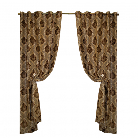 Set draperii Velaria baroc wenge cu capse, 2x150x250 cm [1]