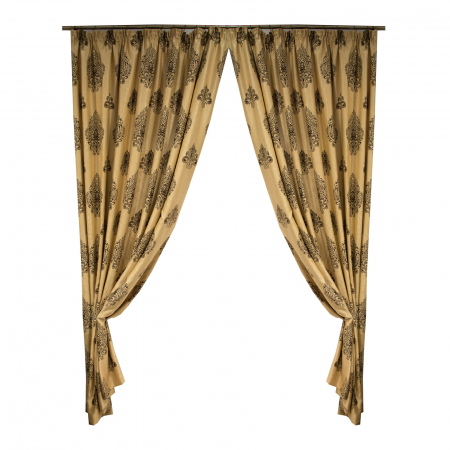 Draperii la oferta - Set draperii Velaria blackout grej cu baroc wenge, 2x140x265 cm