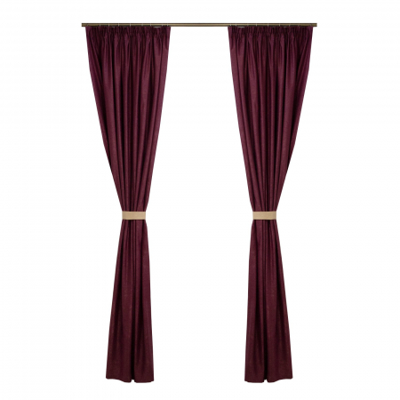 Perdele fara model - Set draperii Velaria Soft pruna, 2x150x270 cm