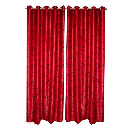 Draperii moderne - Set draperii Velaria spic rosu cu capse, 2x150x265 cm