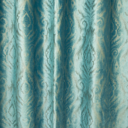 Set draperii Velaria catifea turcoaz cu imprimeu, 2x150x265 cm [1]