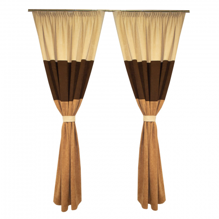 Draperii moderne - Set draperii Velaria cake maro, 2x150x225 cm