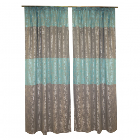 Draperii moderne - Set draperii Velaria asos turcoaz-gri, 2x140x260 cm