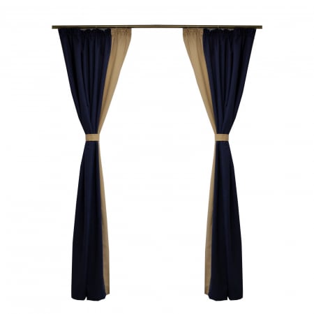 Draperii de lux - Set draperii Velaria Suet albastru cu crem, 2x140x250 cm