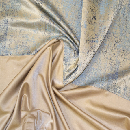 Set draperii Velaria tafta turcoaz cu bej, 2x115x240 cm [2]