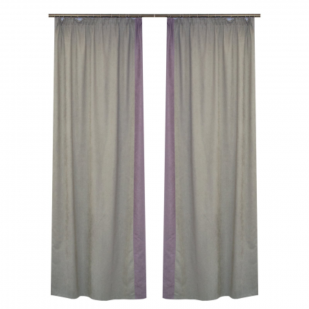 Draperii moderne - Set draperii Velaria suet gri cu mov 2x120x240 cm