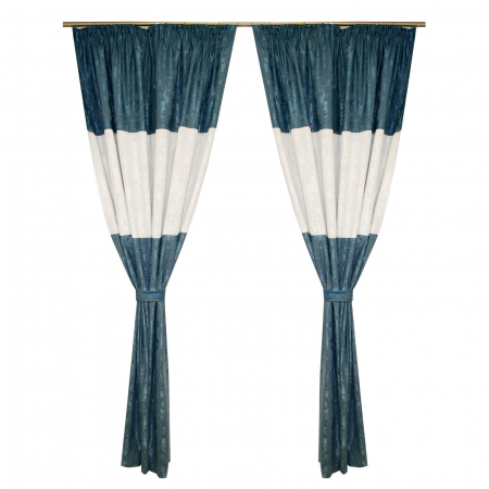 Draperii moderne - Set draperii Velaria asos gri-turcoaz, 2x160x240 cm