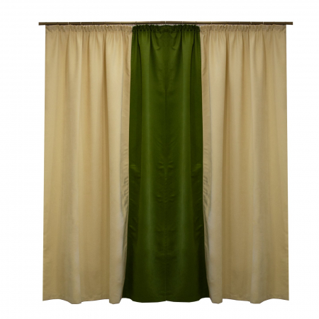 Set draperii Velaria suet verde cu ivoire, 2x145x250 cm [1]