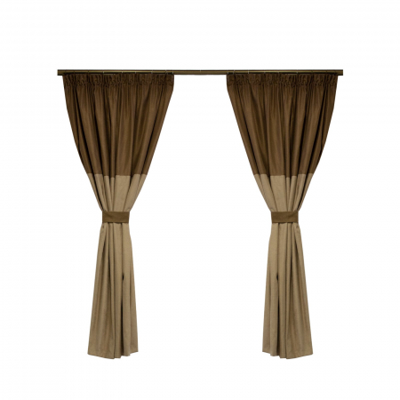 Draperii moderne - Set draperii Velaria suet maro cu bej, 2x150x160 cm