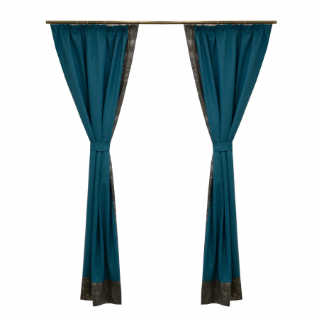 Draperii moderne - Set draperii Velaria suet turcoaz cu gri, 2x120x250 cm