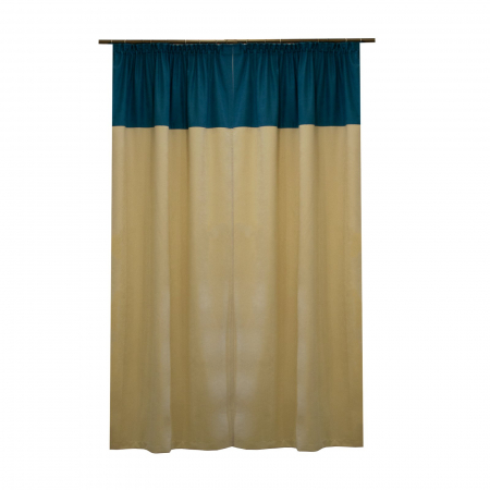 Set draperii Velaria suet ivoire cu turcoaz, 2x135x180 cm [1]