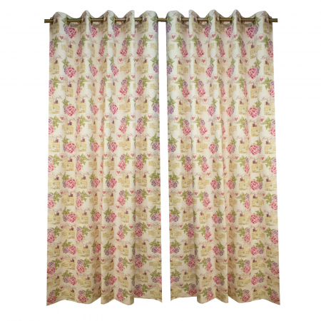 Set draperii Velaria floral roz, 2x150x255 cm [0]
