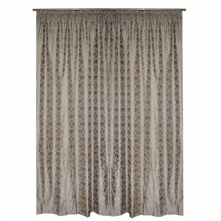 Set draperii Velaria tafta bej cu romburi turcoaz, 2*140x260 cm [3]