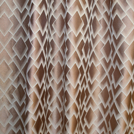 Set draperii Velaria tafta cu romburi bej, 2*140x260 cm [2]