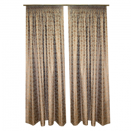 Draperii moderne - Set draperii Velaria tafta crem cu romburi, 2x215x250 cm