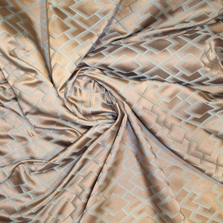Set draperii Velaria tafta crem cu romburi, 2x215x250 cm [2]