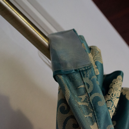 Set draperii Velaria tafta turcoaz cu baroc bej, 2*115x245 cm [1]