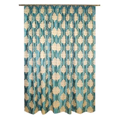Set draperii Velaria tafta turcoaz cu baroc bej, 2*140x260 cm [2]