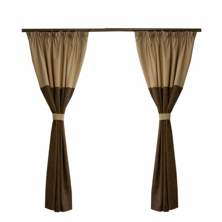 Draperii de lux - Set draperii Velaria milas maro cu bej, 2x100x250 cm