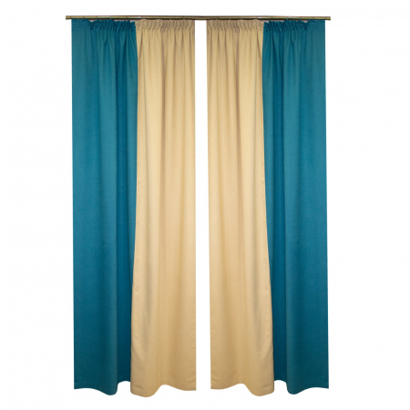 Set draperii Velaria turcoaz cu bej, 2x140x260 cm [1]