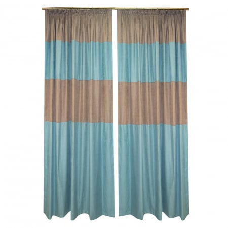 Set draperii Velaria turcoaz cu gri, 2x190x240 cm [1]