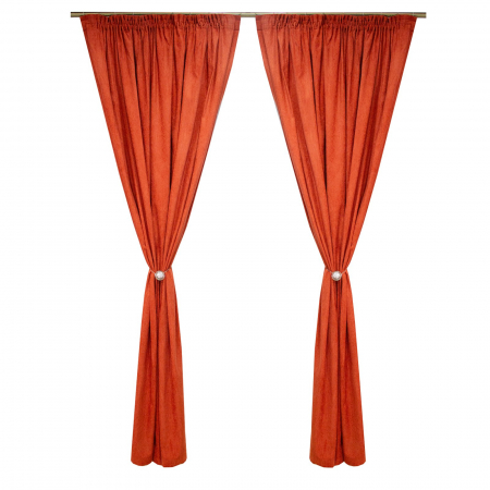 Draperii moderne - Set draperii Velaria chenille portocaliu, 2x190x250 cm