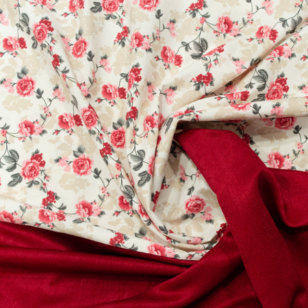 Set draperii Velaria flori rosii, 2x115x225 cm [1]