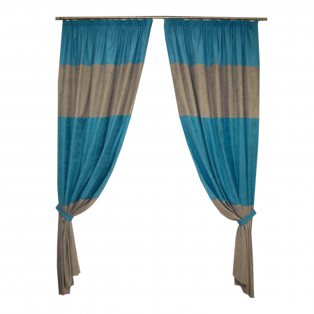 Draperii unicat - Set draperii Velaria turcoaz-gri