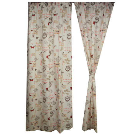 Set draperii Velaria in fluturi paris rosu 120x270x2 [1]