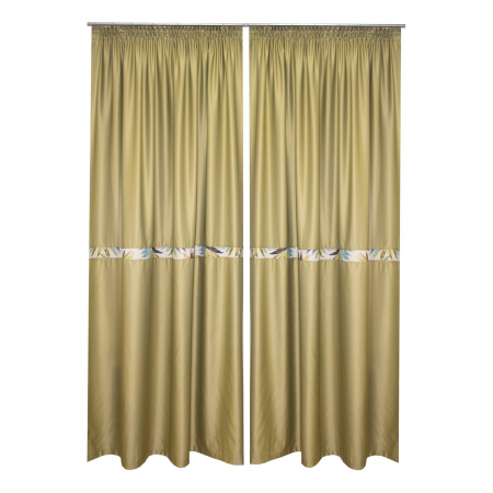 Draperii fara model - Set draperii Velaria verde satinat, 2x160x250 cm