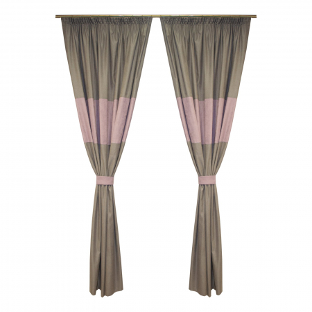 Draperii moderne - Set draperii Velaria gri cu dungi lila, 2x155x245 cm
