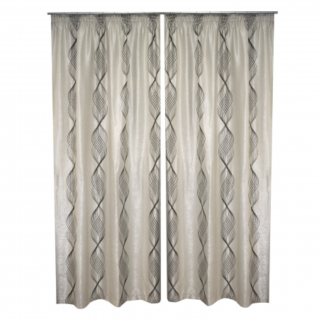 Draperii fara model - Set draperii Velaria clepsidra gri cu rejansa, 2x135x255 cm