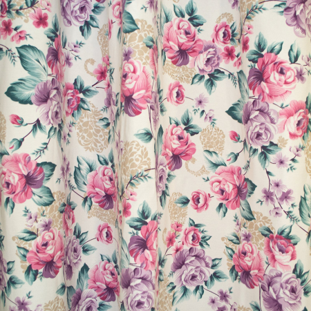 Set draperii floral turcoaz, 2x130x245 cm [2]