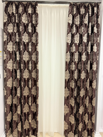 Set perdele si draperii - Set Velaria voal premium si tafta Baroc Regal