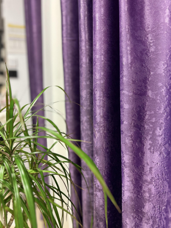 Set Velaria perdea voal premium si draperie soft mov imperial [2]