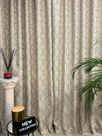 Set perdele si draperii - Set Velaria perdea voal  si draperie tafta romburi