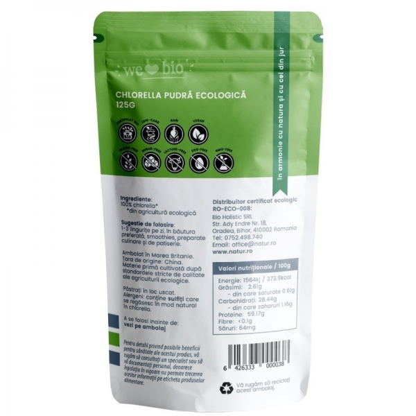 Chlorella pulbere bio, 125g [2]
