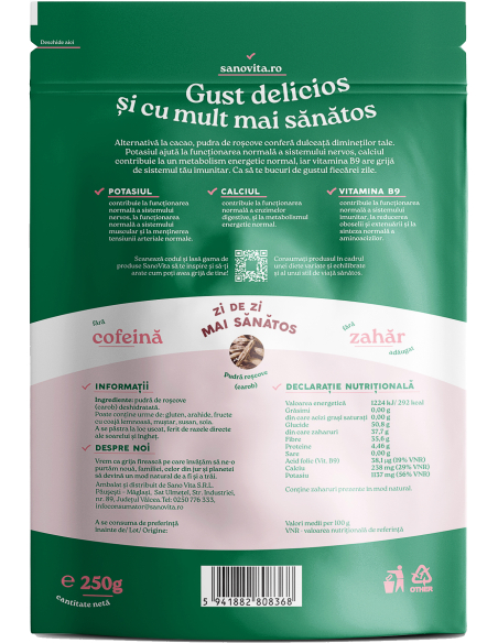 Karob - pudra roscove, carob, 250g [2]