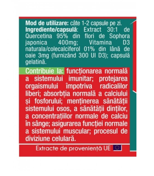 Quercetin Vitamina D3 60 capsule Herbagetica [2]