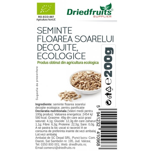 Miez floarea-soarelui crud BIO, 200g [2]