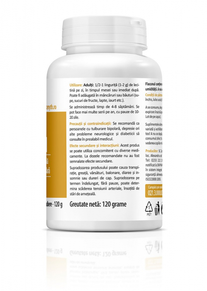 Lecitina pulbere din floarea soarelui, 120g [2]