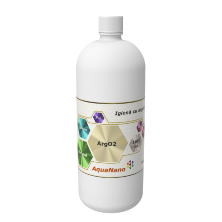Toate produsele - AquaNano ArgO2, soluţie pentru igienizarea suprafețelor, cu argint ionic şi oxigen activ, rezerva, 1000ml