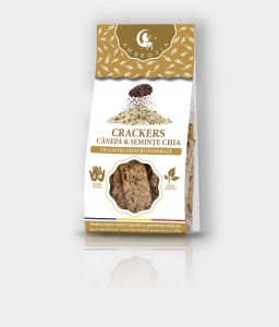 Hrana, alimente - Crackers cu seminte de canepa, in si chia, 125g