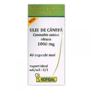 Suplimente nutritive - Ulei de canepa 1000mg, 40capsule