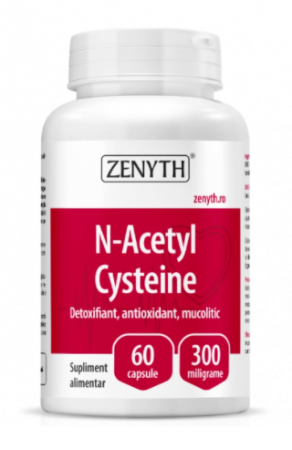 Suplimente nutritive - NAC N-acetyl L-cysteine 300 mg miligrame 60 cps capsule zenyth